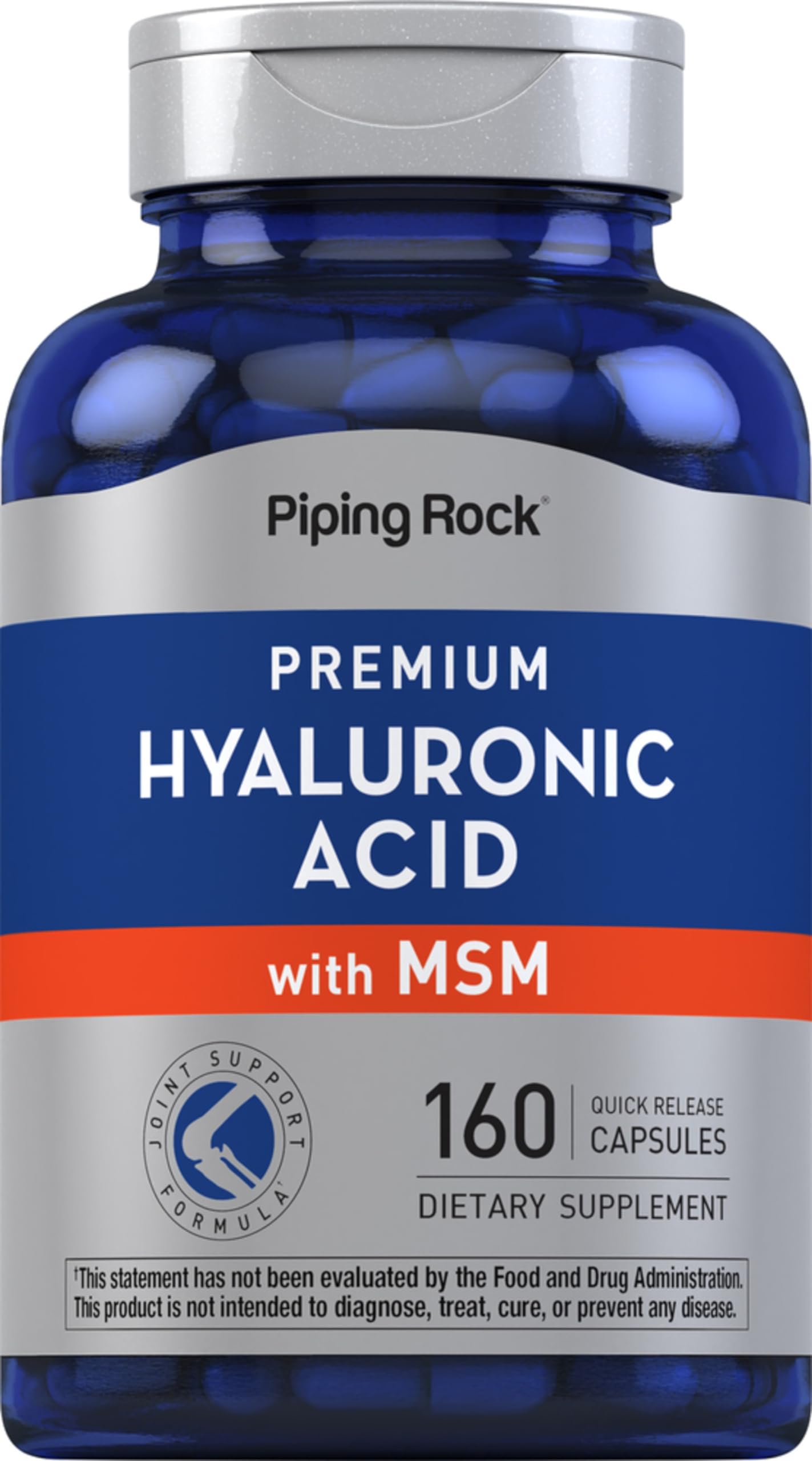 Piping Rock front bottle view showing label and 160 capsule count for long supply