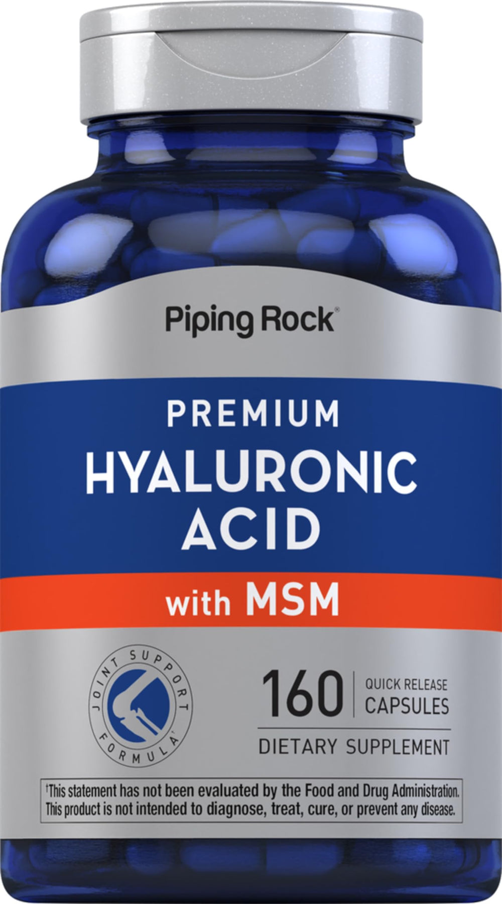 Piping Rock front bottle view showing label and 160 capsule count for long supply