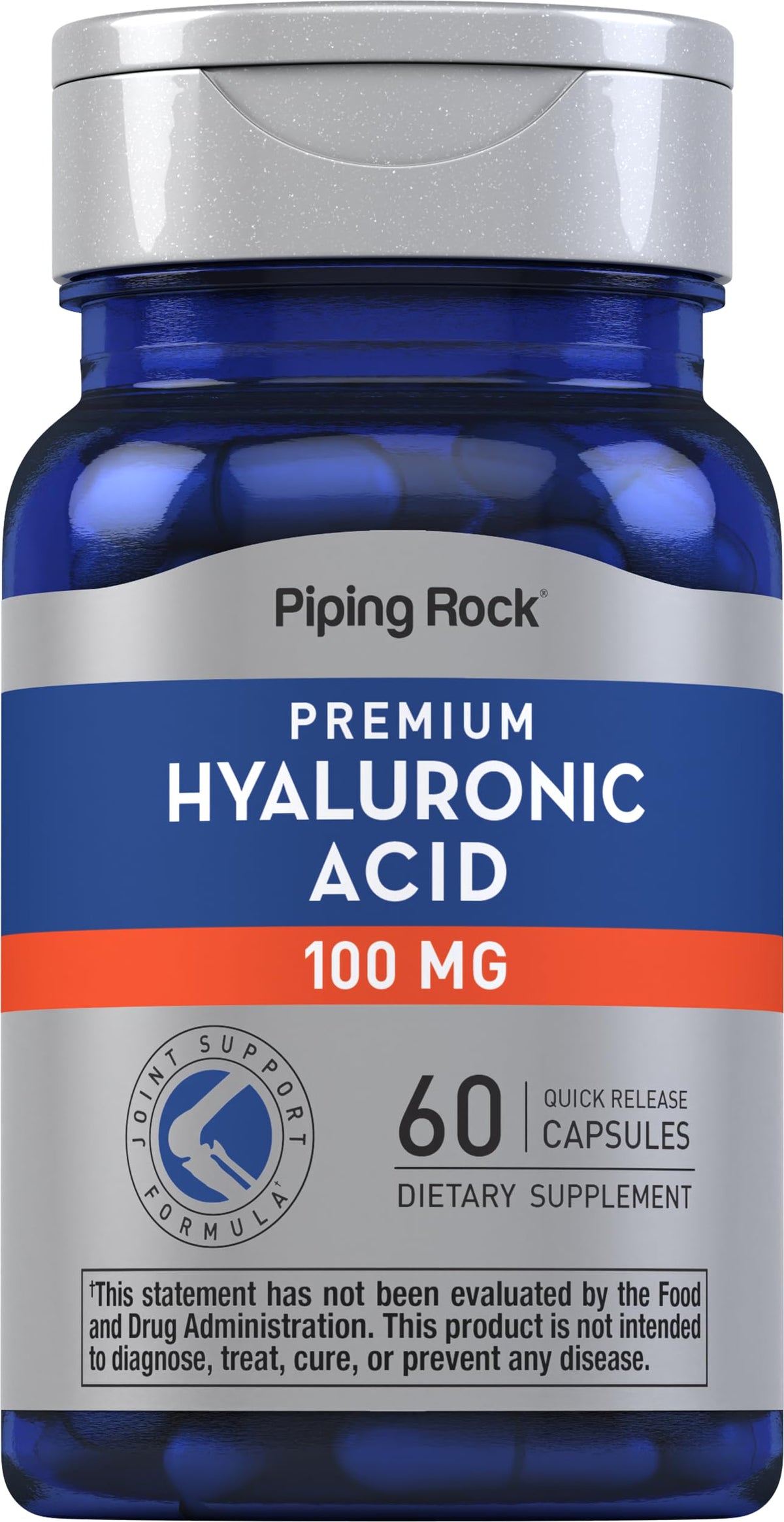 Piping Rock front packaging showing bottle and label, clear product benefits