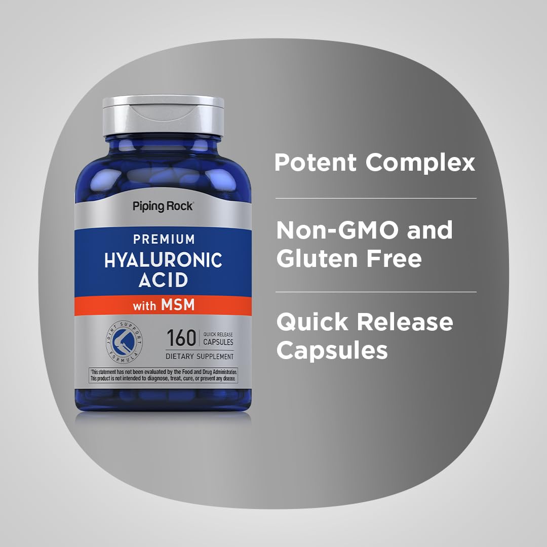 Piping Rock ingredient label with hyaluronic acid and MSM details for transparency