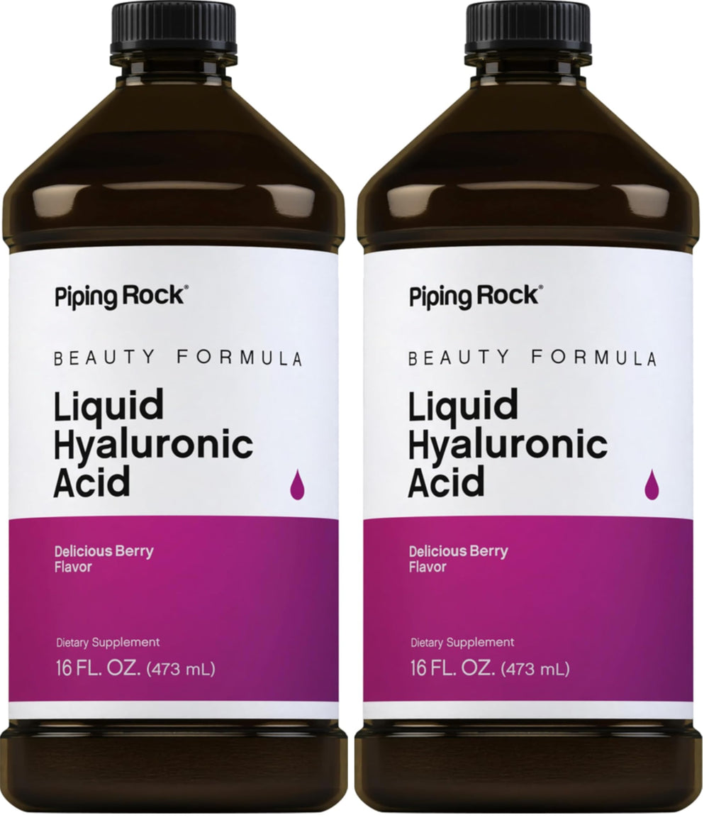 Piping Rock Hyaluronic Acid Berry Liquid bottle – 100mg, 16 oz, pack of 2