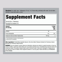 Berry flavored Hyaluronic Acid supplement label close-up
