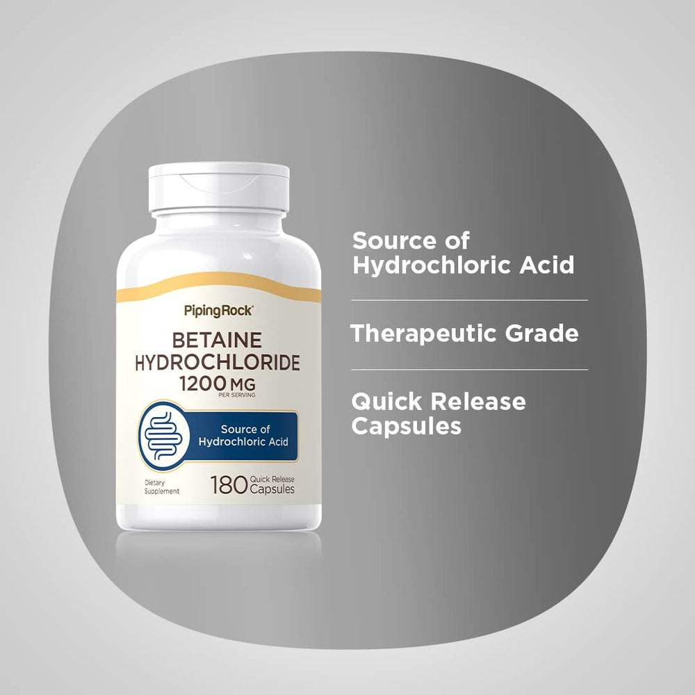 Piping Rock capsules beside a balanced meal illustrating use with protein for digestion support