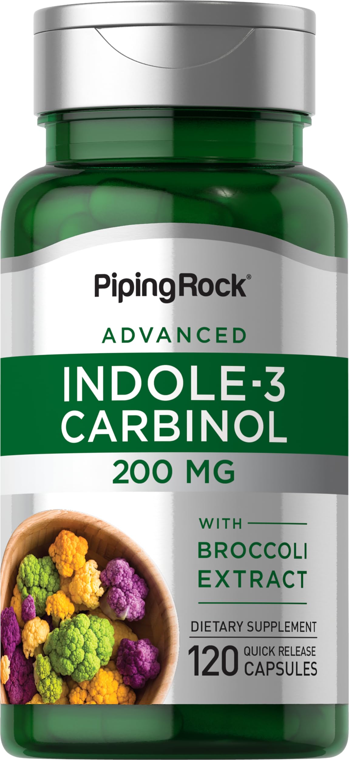 Piping Rock Indole-3-Carbinol 200mg bottle front view