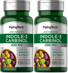 Front view of Piping Rock Indole-3-Carbinol 200mg bottle