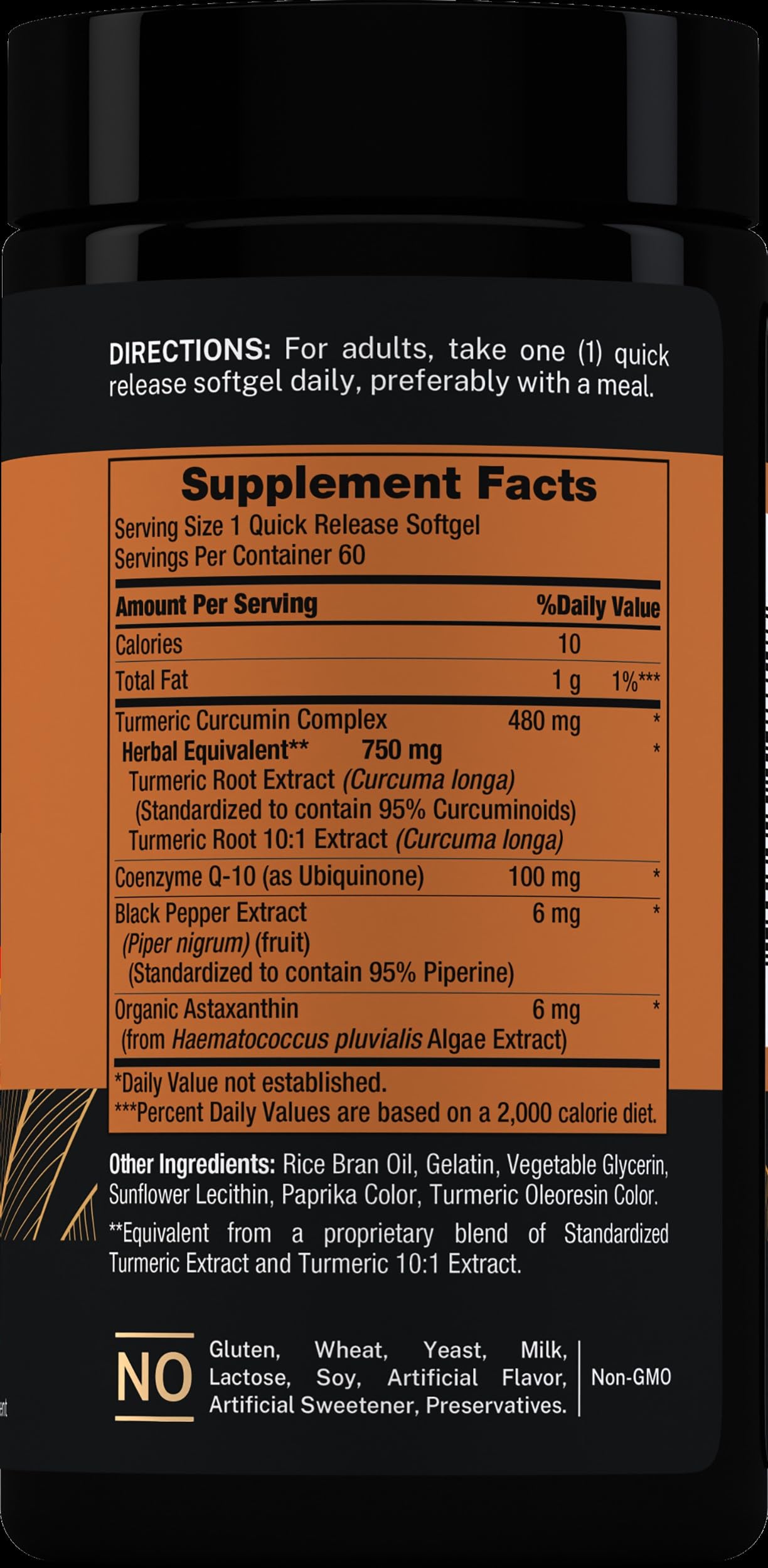 Piping Rock turmeric and botanicals arranged to show natural ingredient origins