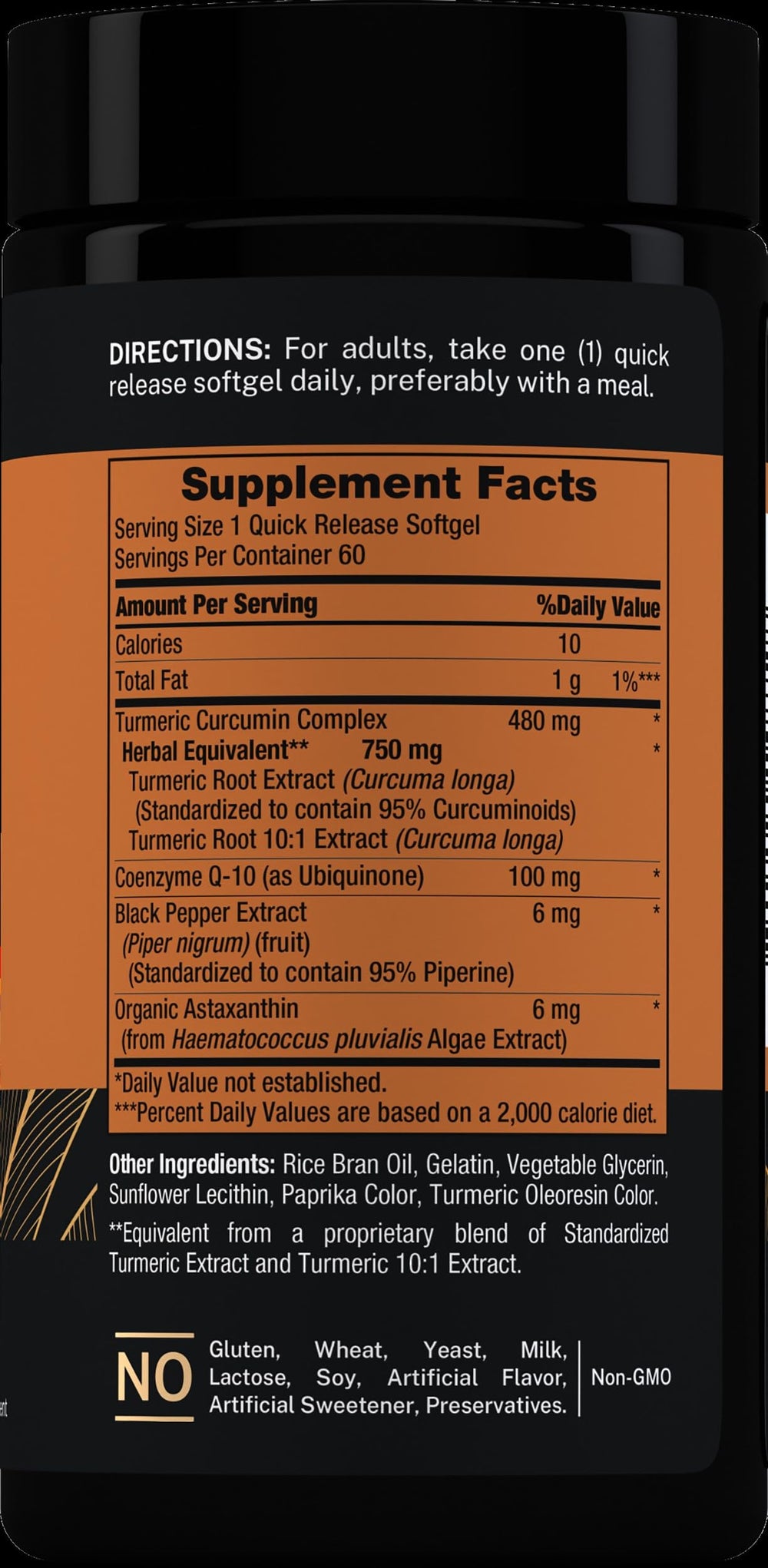 Piping Rock turmeric and botanicals arranged to show natural ingredient origins