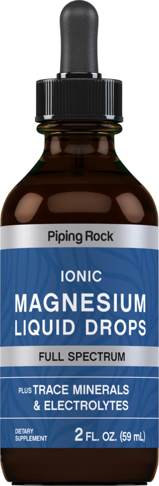Piping Rock bottle front view showing label and 2 fl oz size for easy identification