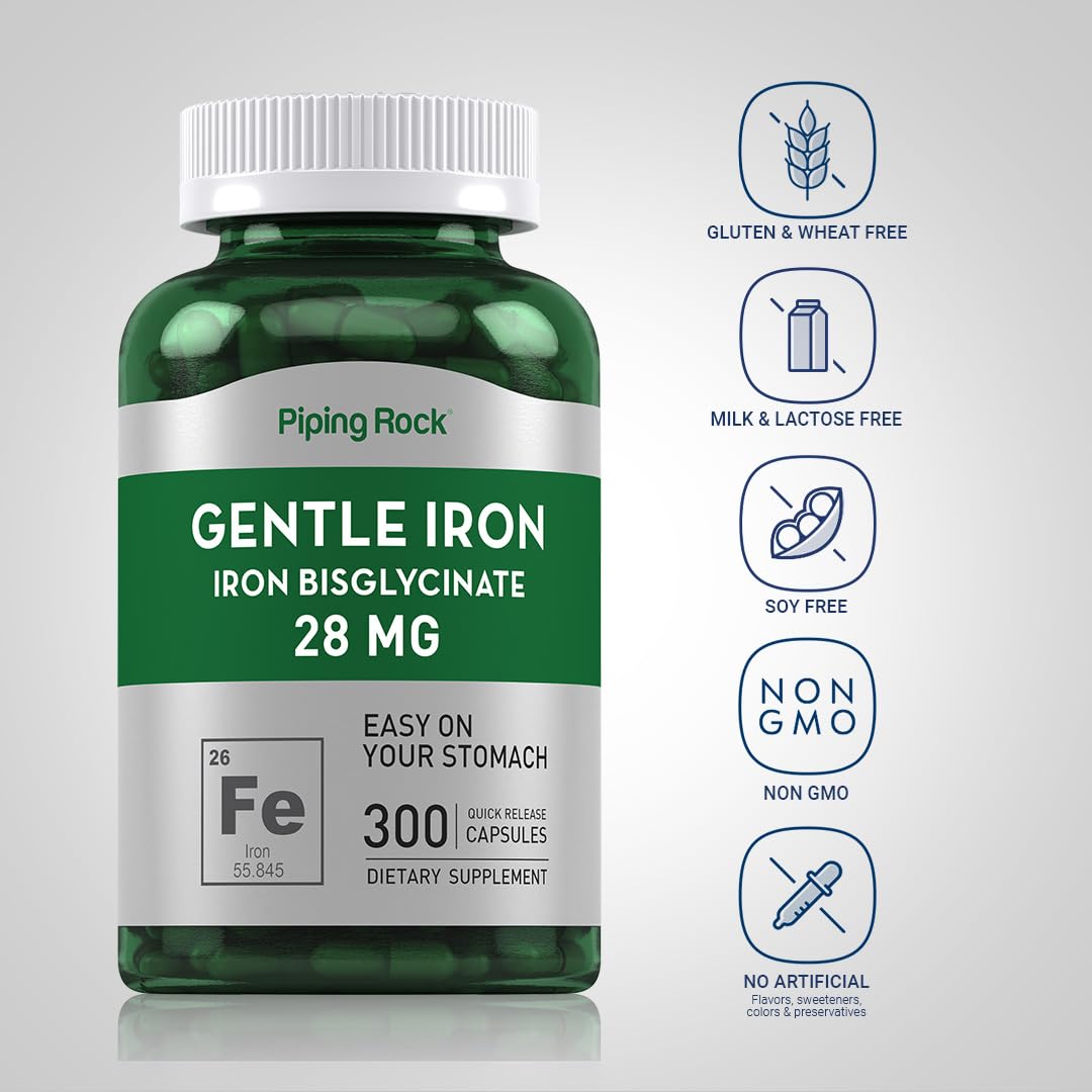 Piping Rock capsules scattered showing easy-to-swallow quick-release benefit