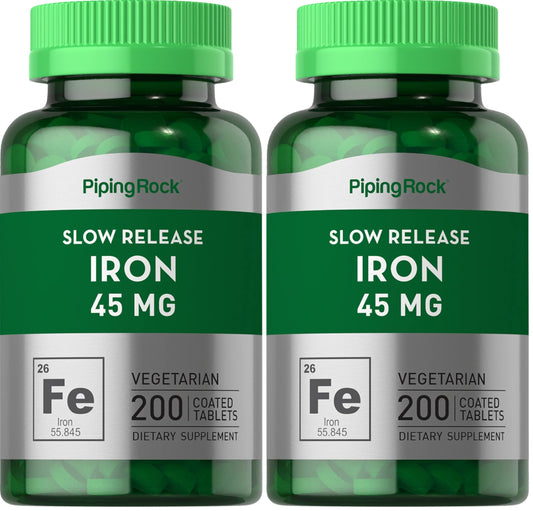 Piping Rock Iron Supplement 45 mg bottle - Pack of 2