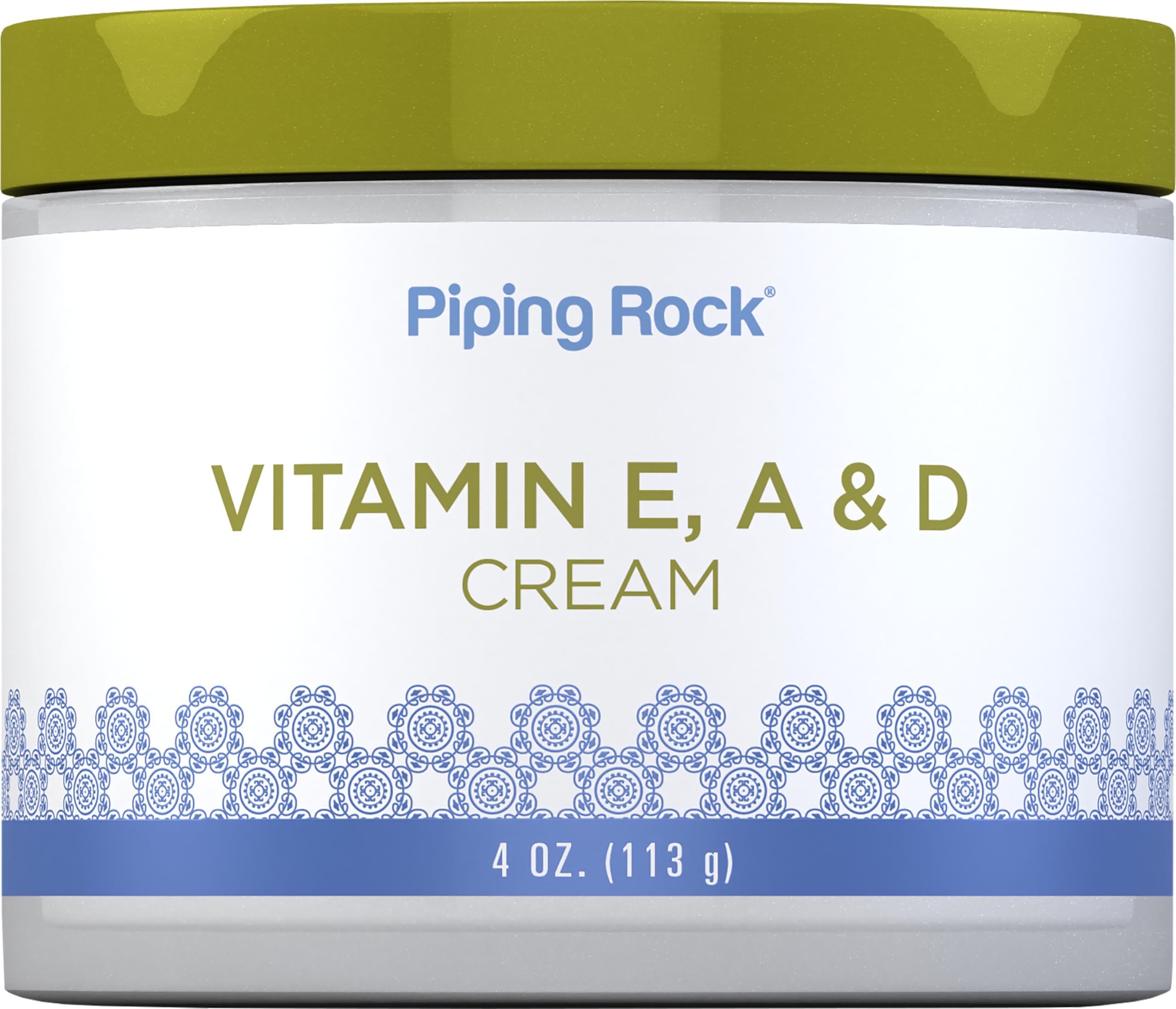 Piping Rock jar front label showing product name and size for quick identification and trust