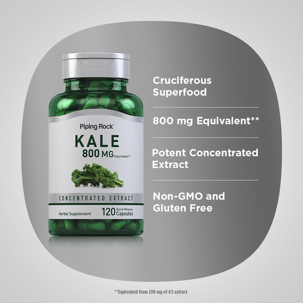 Two Kale Extract Capsules bottles on white background