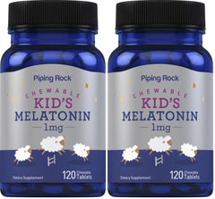 Front view of Piping Rock Kids Melatonin 1mg 120 chewables Pack 2