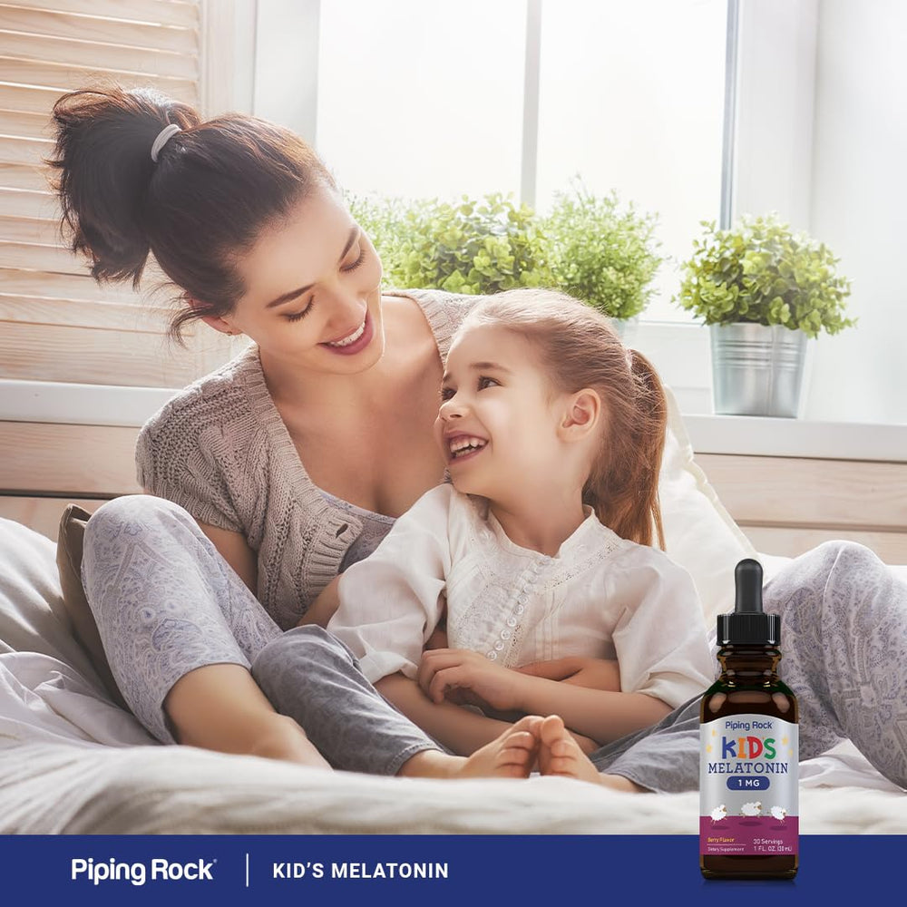 Piping Rock Melatonin Liquid non-GMO seal visible on bottle