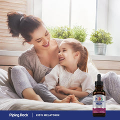 Piping Rock Melatonin Liquid non-GMO seal visible on bottle