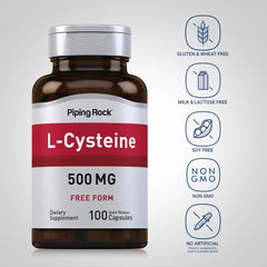 Piping Rock L-Cysteine 500 mg bottle label