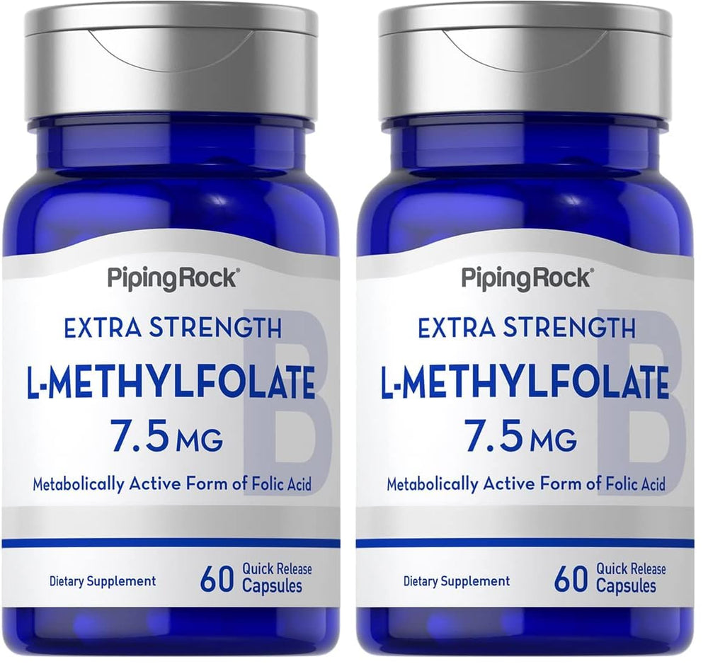 Piping Rock L-Methylfolate 7.5 mg bottle label