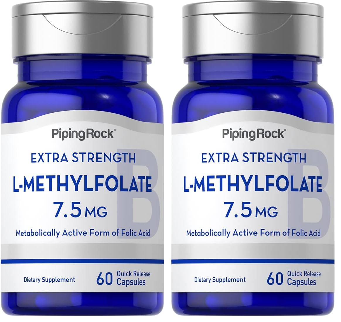 Piping Rock L-Methylfolate 7.5 mg bottle label