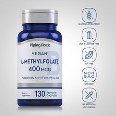 Piping Rock open bottle with capsules illustrating 130‑count supply