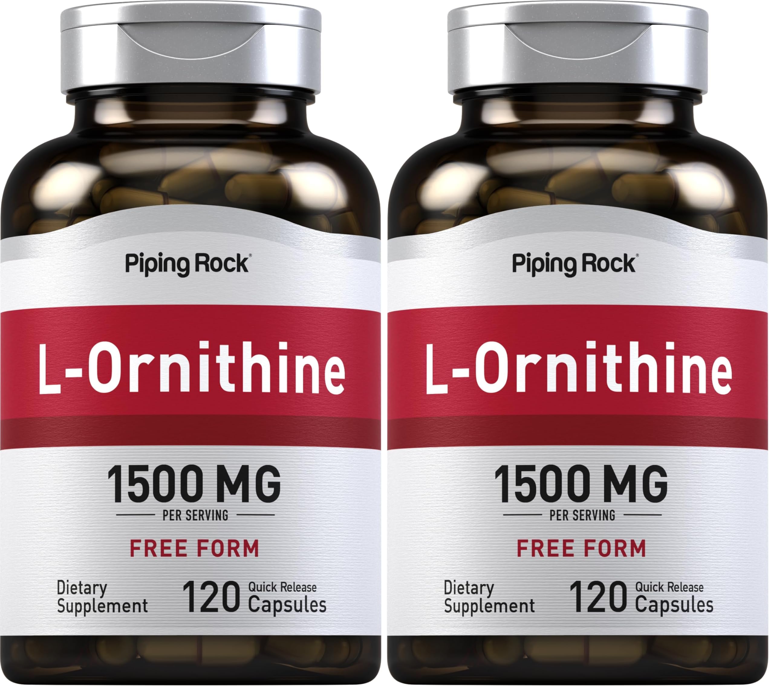 Piping Rock L-Ornithine supplement bottle front view