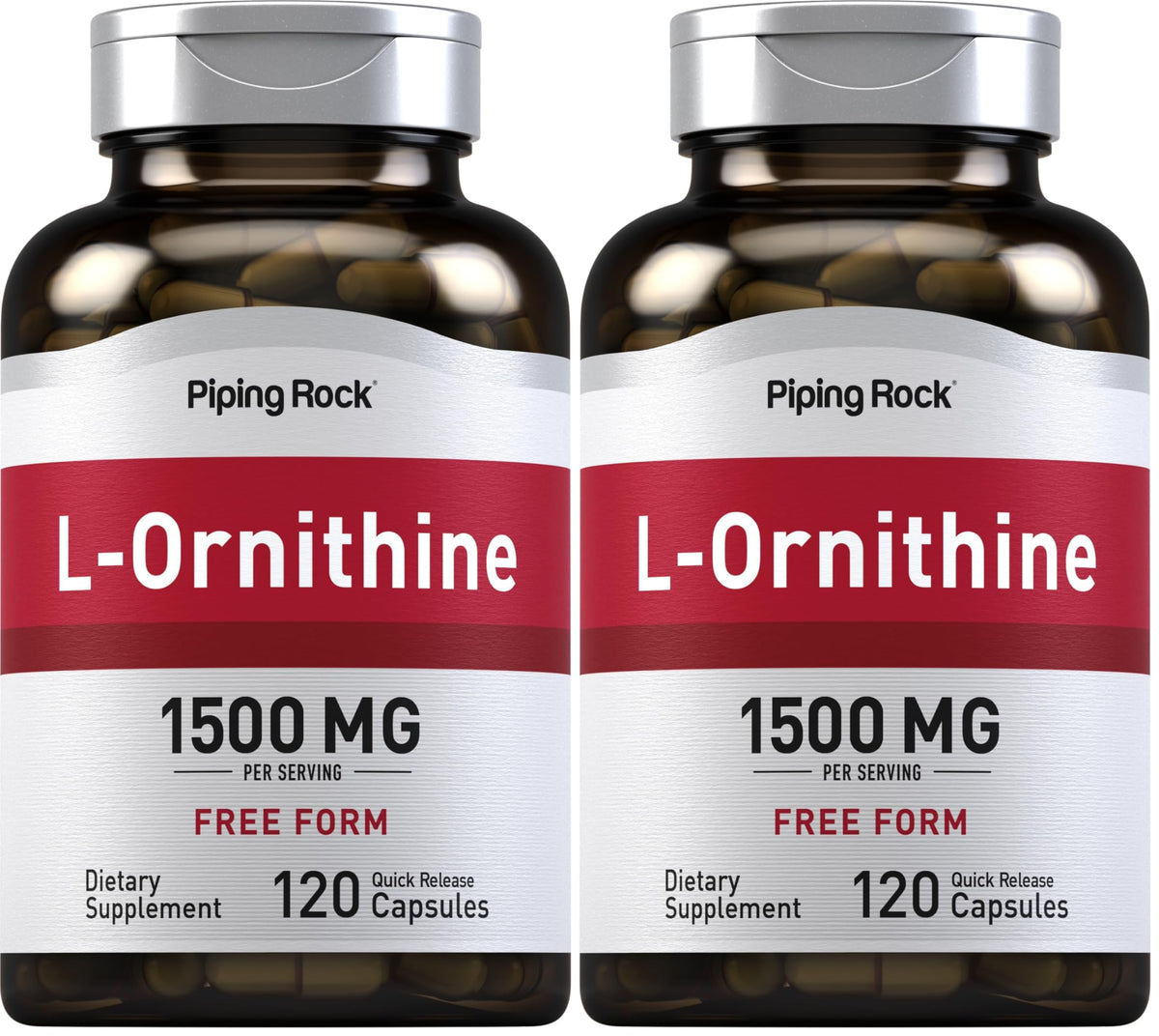 Piping Rock L-Ornithine supplement bottle front view