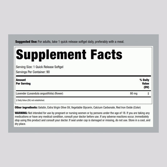 Front view of Lavender Calm Pills softgels