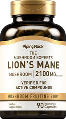 Piping Rock Lions Mane 2100mg capsules bottle – hero image