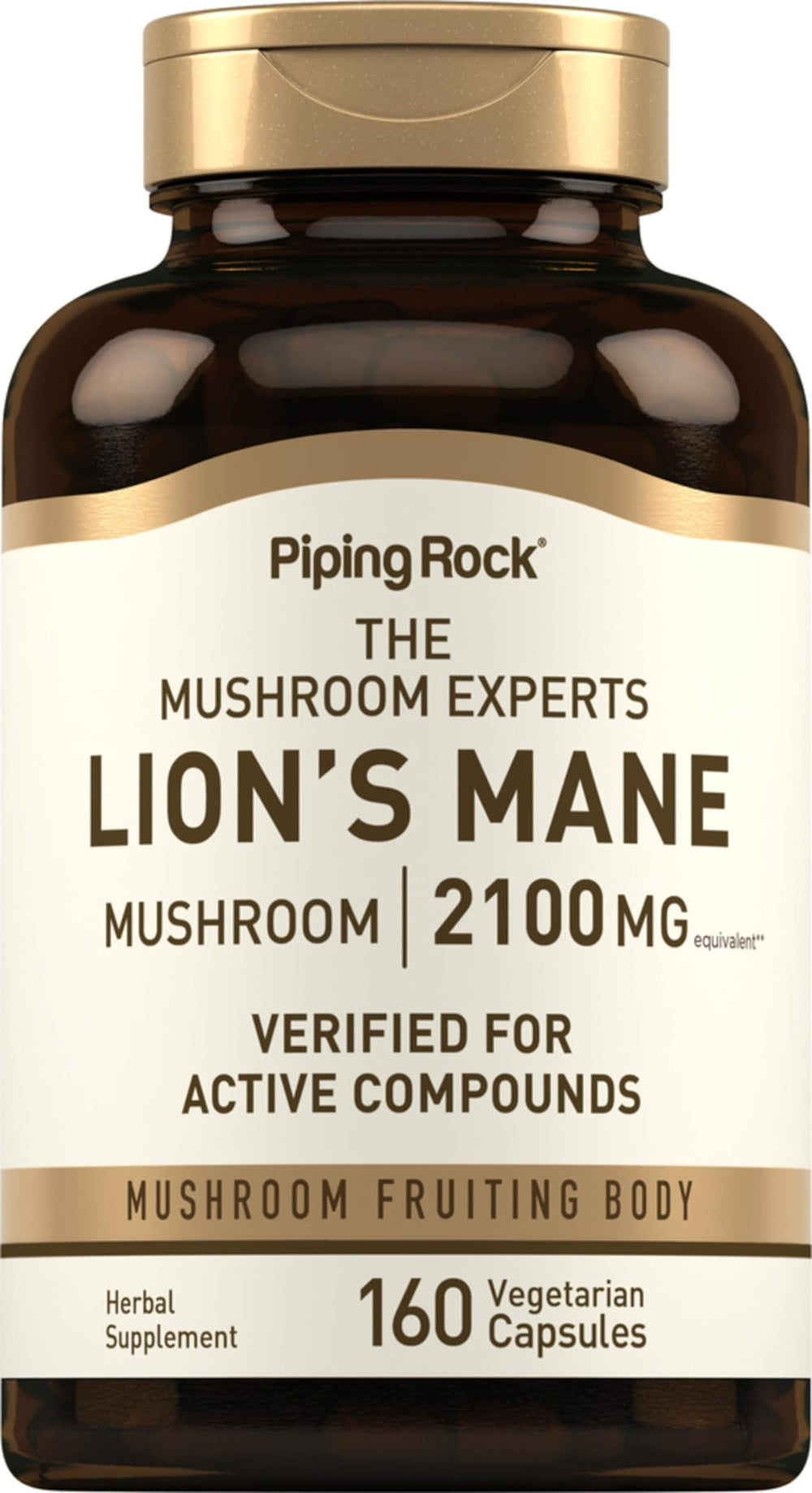 Piping Rock front bottle label showing product name and count, clear benefit of transparency