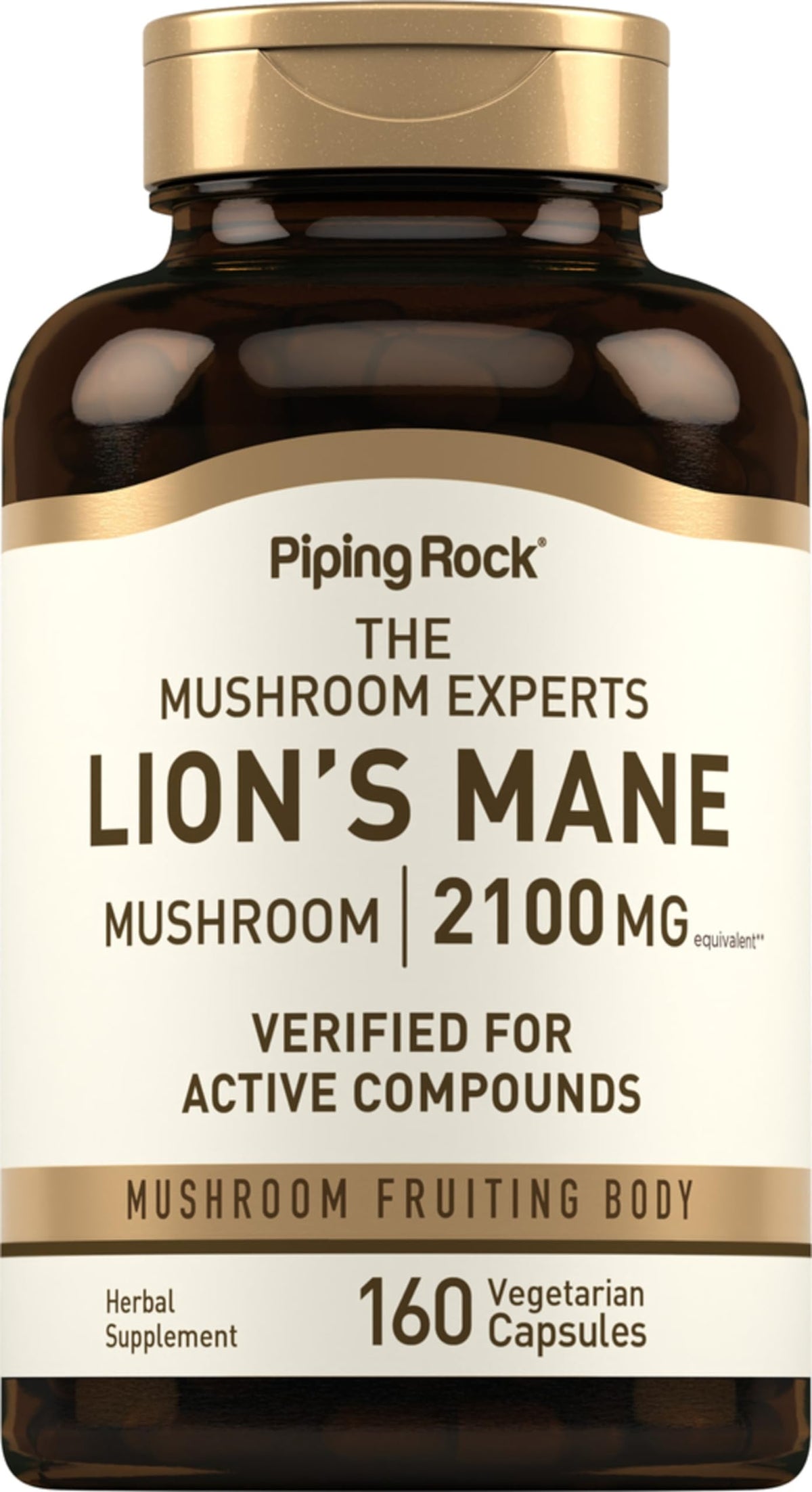 Piping Rock front bottle label showing product name and count, clear benefit of transparency