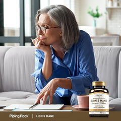 Piping Rock supplement on a bathroom counter as part of a daily routine and convenience