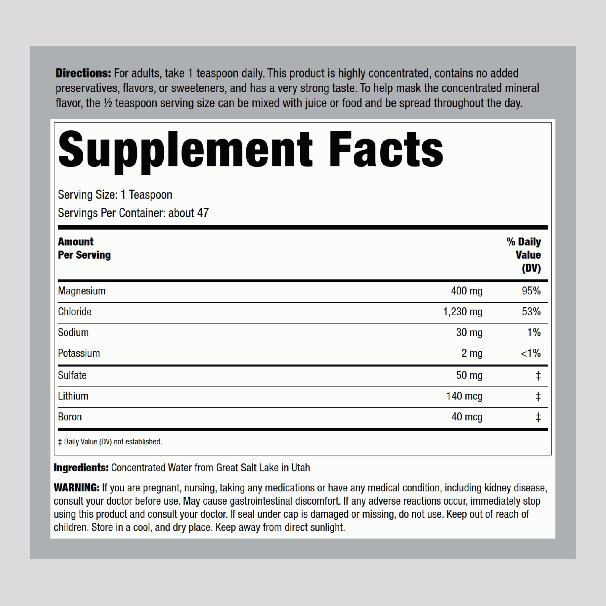 Piping Rock measuring drops with spoon demonstrating easy dosing benefit