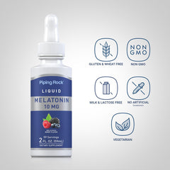 Piping Rock Liquid Melatonin 10mg dropper dispensing berry liquid