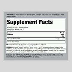 Back view of the bottle showing nutrition and supplement facts