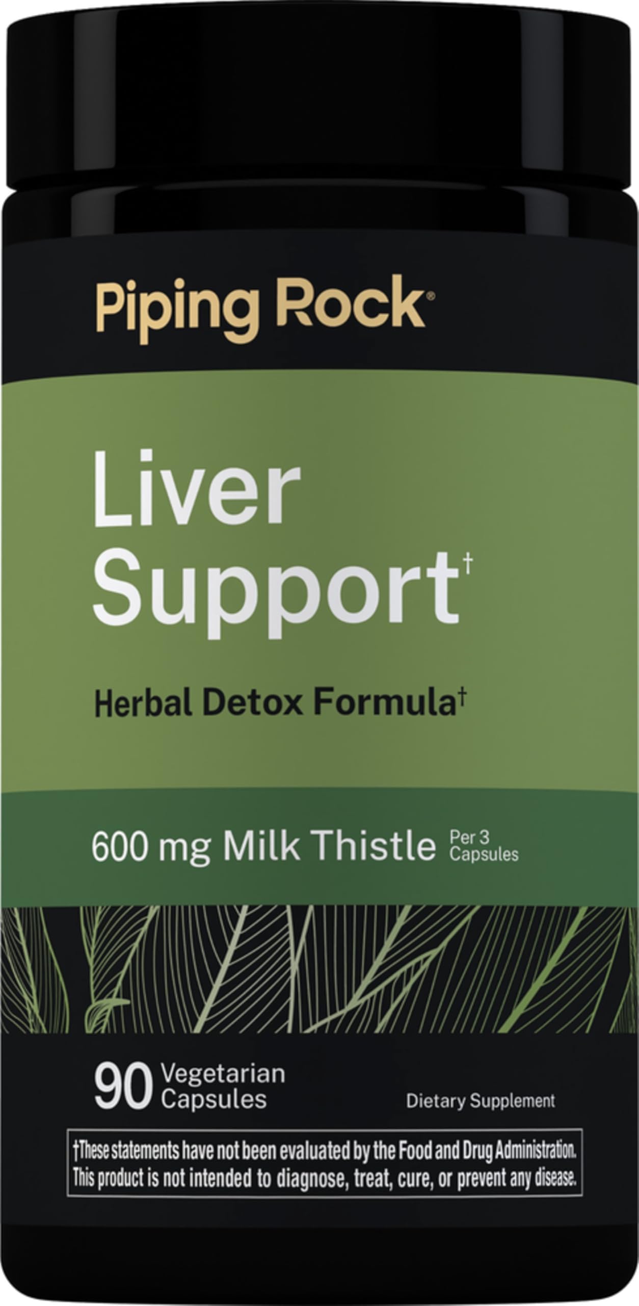 Piping Rock front packaging showing bottle and label with supplement benefits