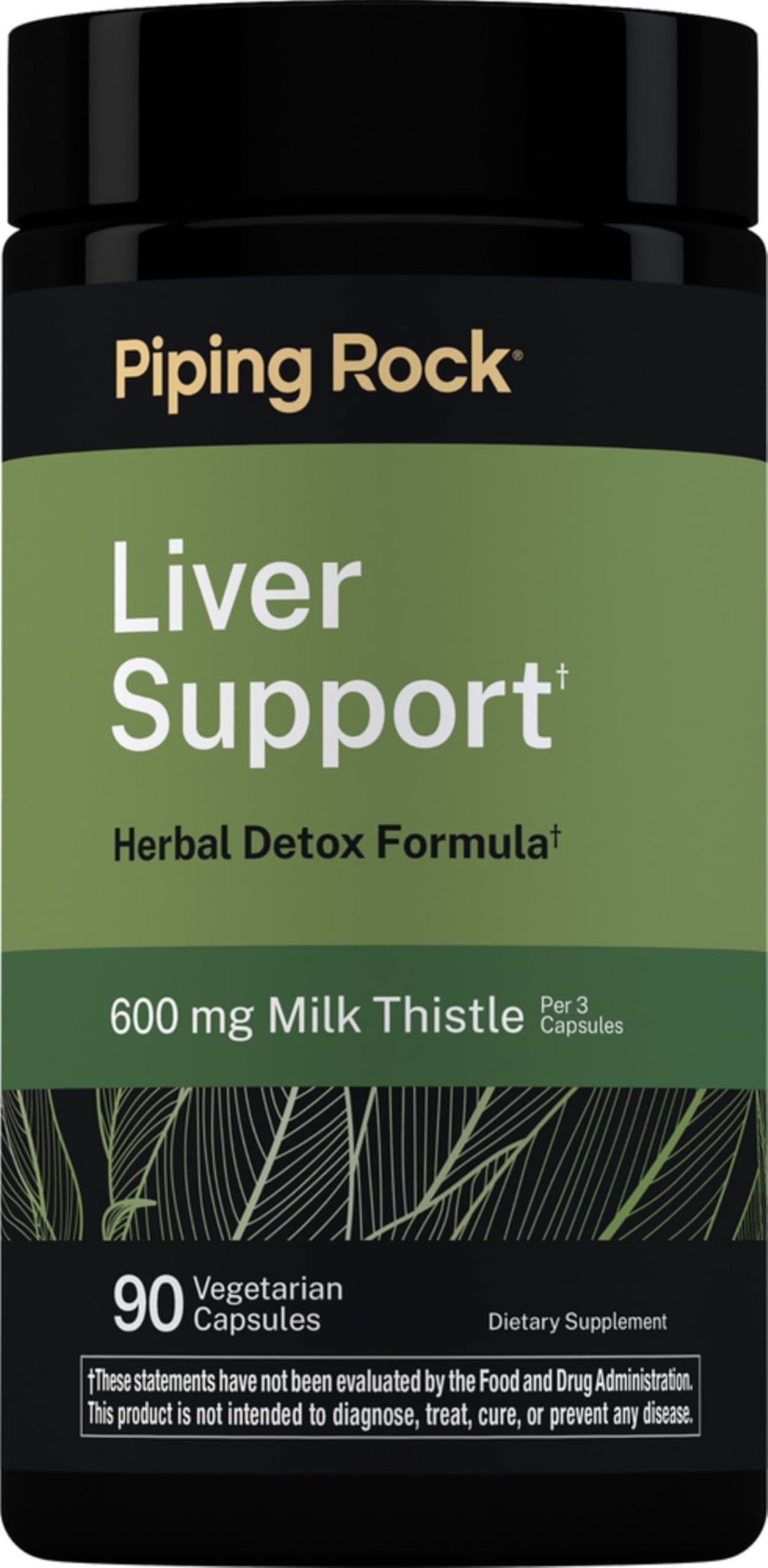 Piping Rock front packaging showing bottle and label with supplement benefits