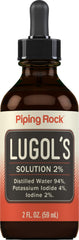 Piping Rock Lugols 2% front view showing bottle and size for easy identification