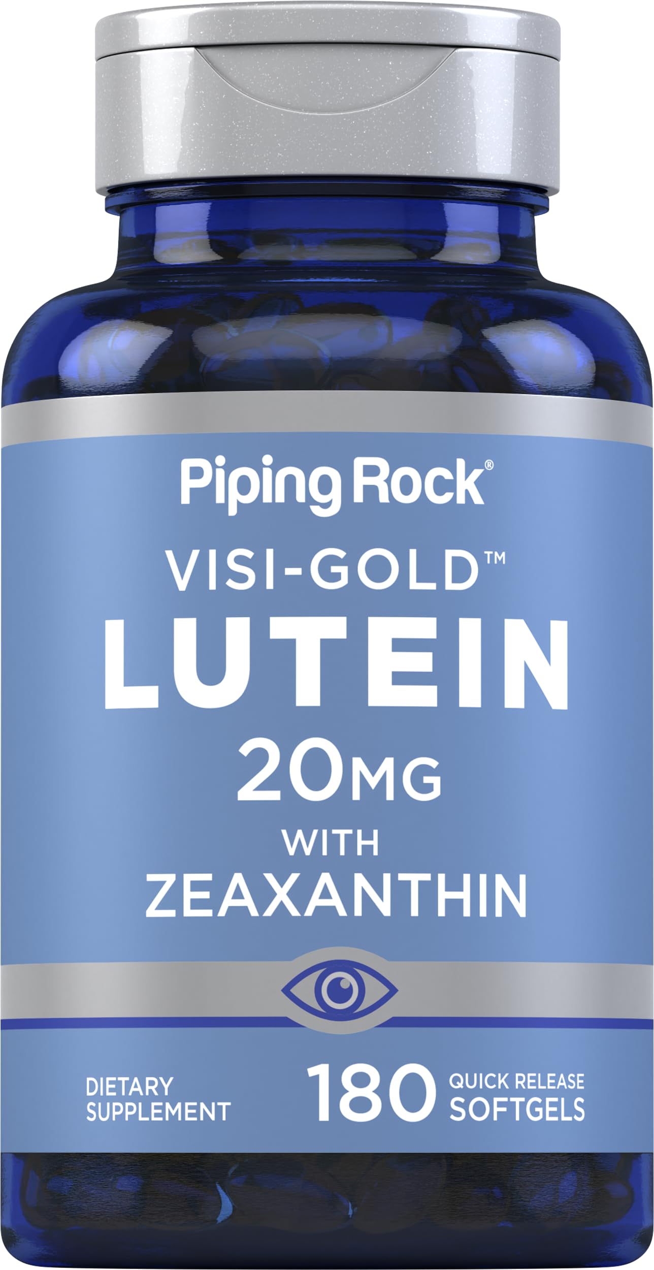Piping Rock front packaging showing bottle and supplement identity for easy storage