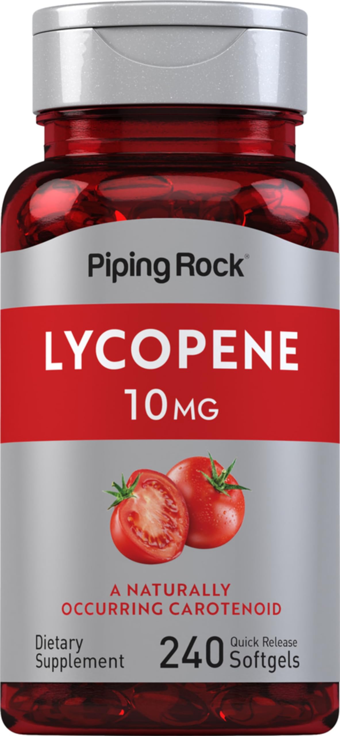 Piping Rock front bottle view showing label and 240-count benefit