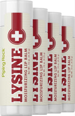 Piping Rock front packaging showing four lip balm tubes for convenient hydration