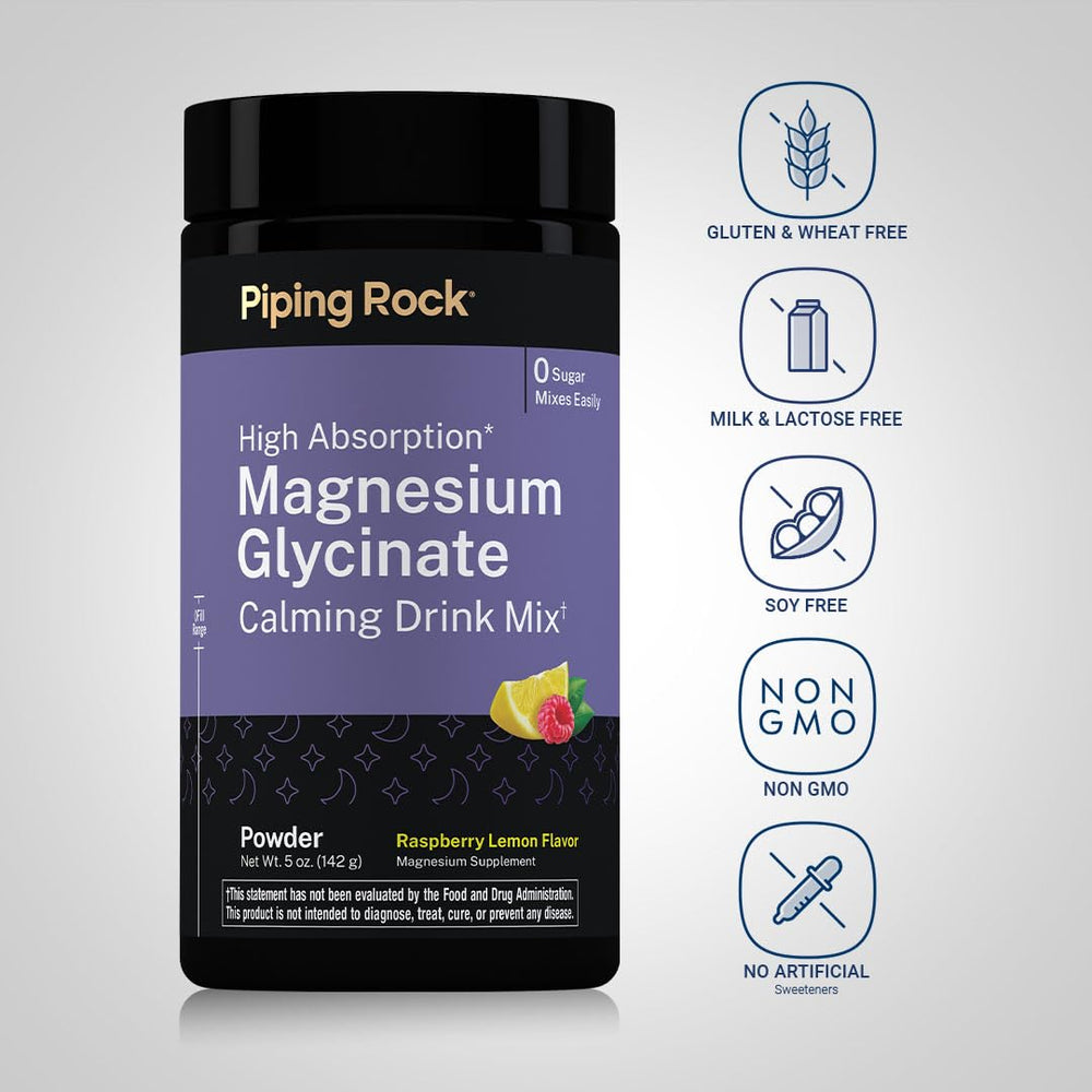 Piping Rock scoop with measured powder illustrating 200 mg per serving