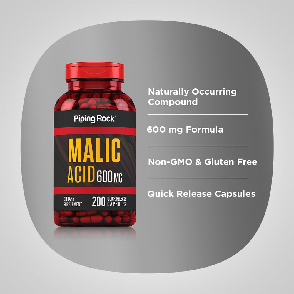 Label and packaging for Piping Rock Malic Acid Capsules