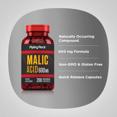 Label and packaging for Piping Rock Malic Acid Capsules