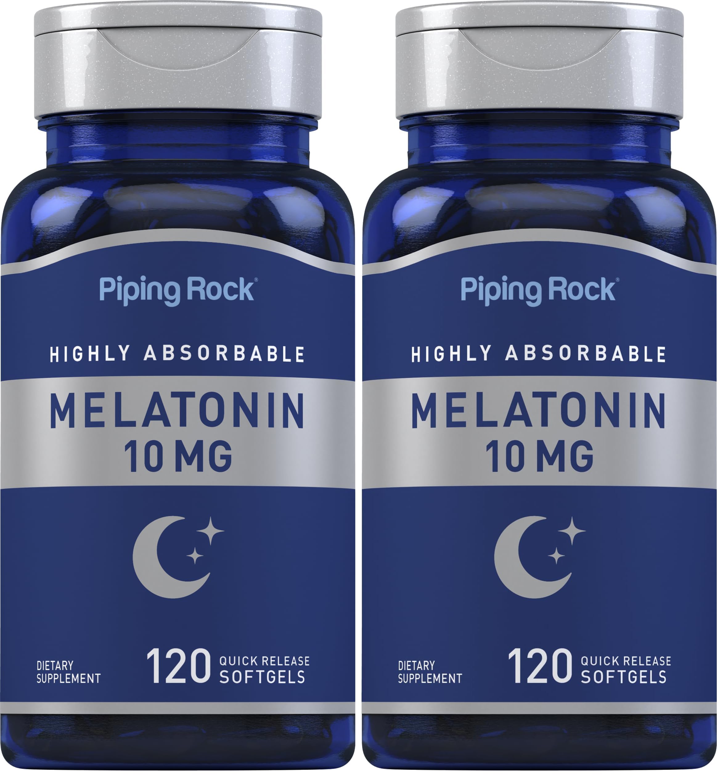 Piping Rock Melatonin 10mg bottle – 120 softgels