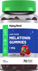 Piping Rock Melatonin Gummies 1 mg bottle for a tasty bedtime routine