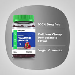 Piping Rock Melatonin Gummies ingredients label communicates non-GMO, gluten-free qualities