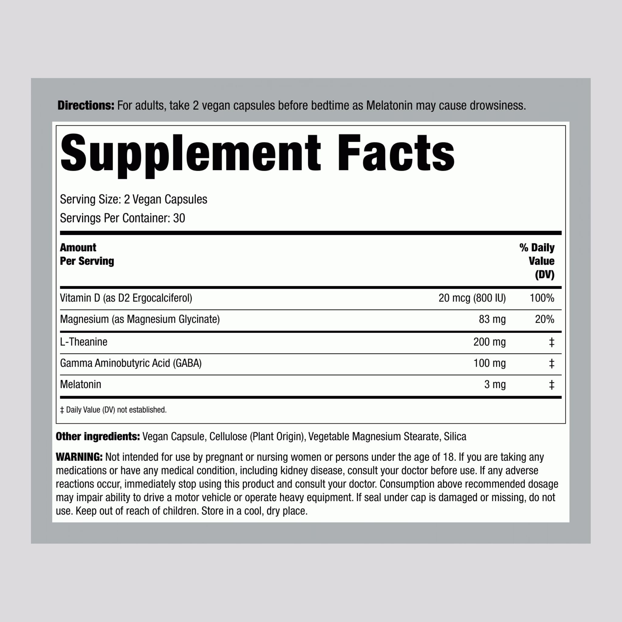 Piping Rock open bottle with capsules spilling out, displays vegan capsule form and quantity