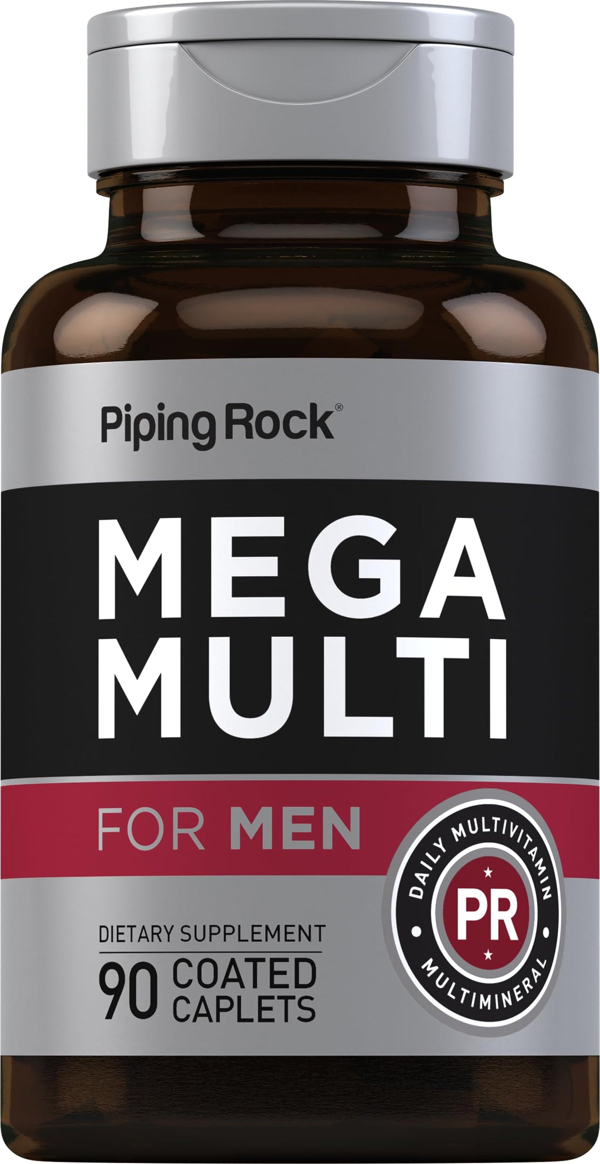 Piping Rock front packaging showing 90 caplets and clear product benefits