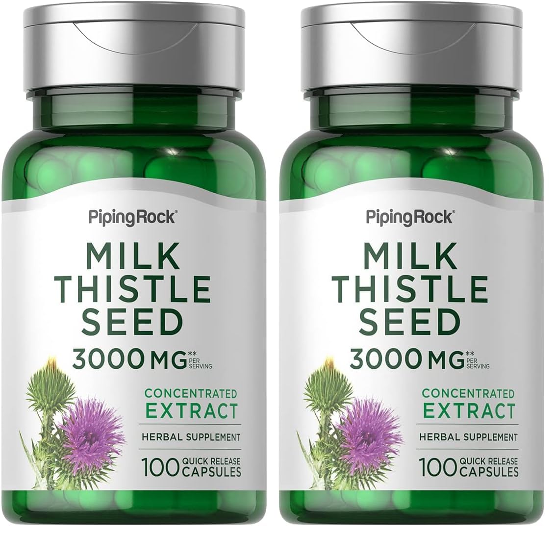 Piping Rock Milk Thistle 3000mg bottle front view