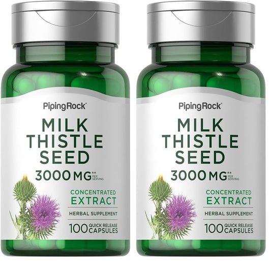 Piping Rock Milk Thistle 3000mg bottle front view