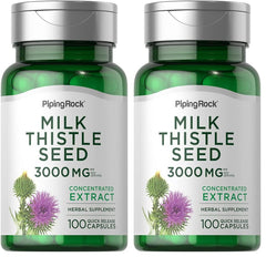 Piping Rock Milk Thistle 3000mg bottle front view